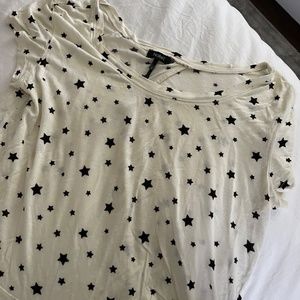 Nollie Black and White Star Cute Top